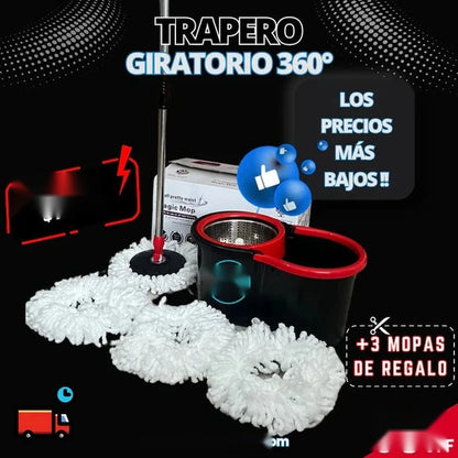 Trapeador Giratorio 360° con Balde - Imagen 1
